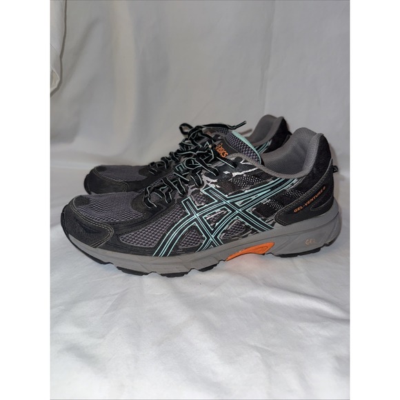 Asics Gel Venture 6 Black Gray Trail Running Hiking Sneakers Women Size 11 T7G6Q - Picture 1 of 7